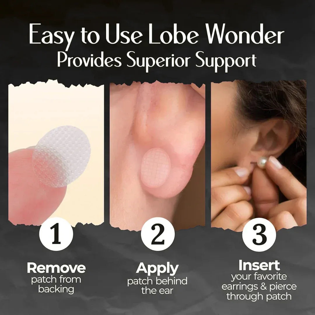 Premium Invisible Earlobe Patches – 100 PCS